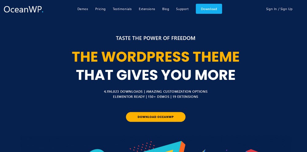 OceanWP WordPress tema compatible elementor