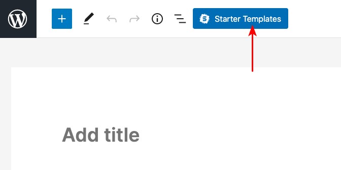 Starter Templates in post editor