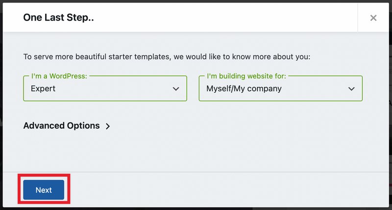 Starter templates import process 1