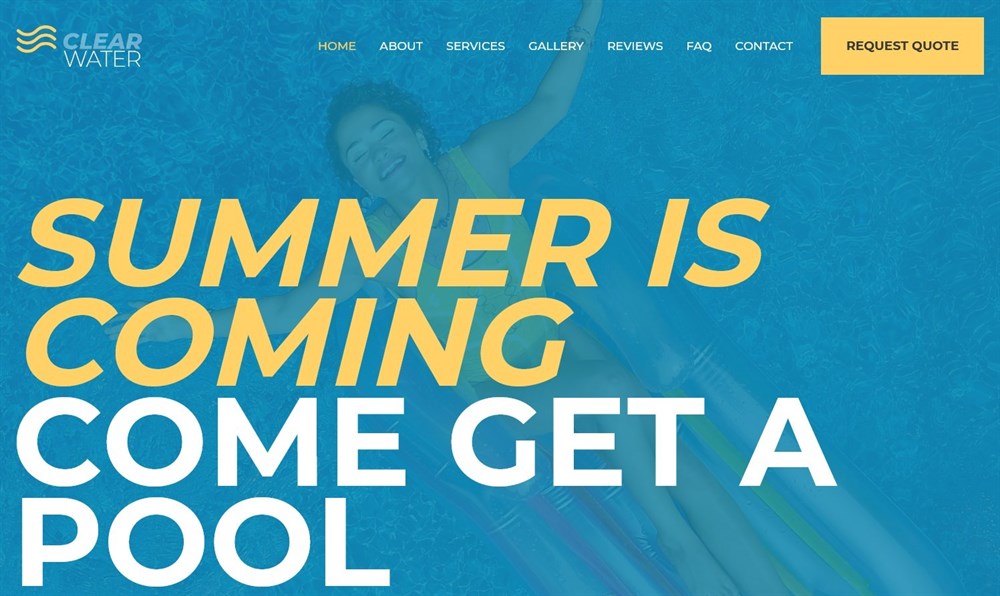 Swimming Pool Services elementor website