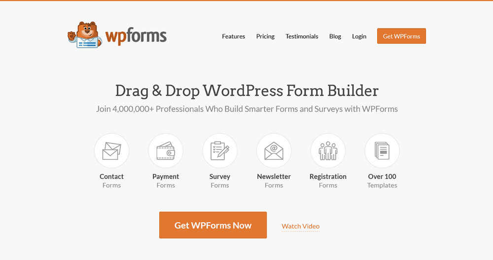 用于 WordPress 的 WPForms 联系表单插件