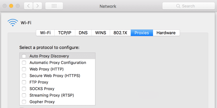 network adapter proxy settings