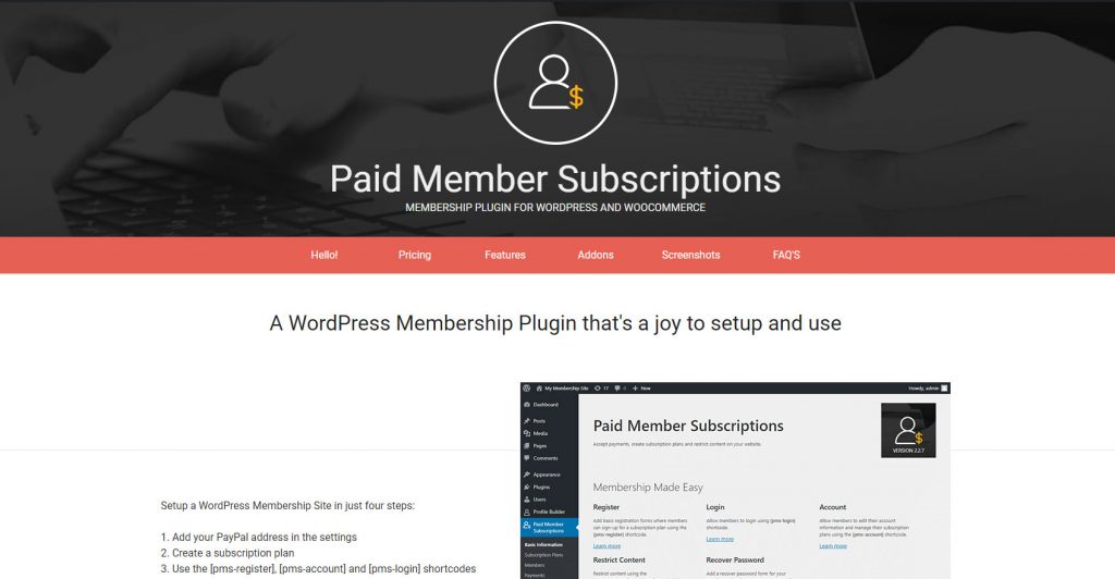 Paid Member Subscriptions plugin