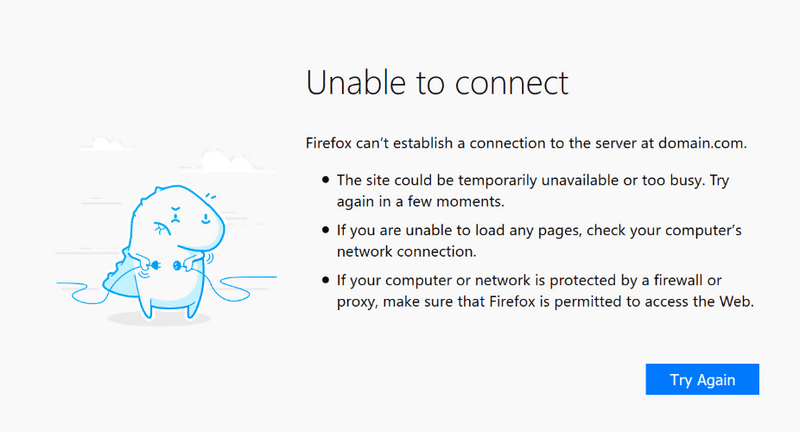 unable to connect firefox error