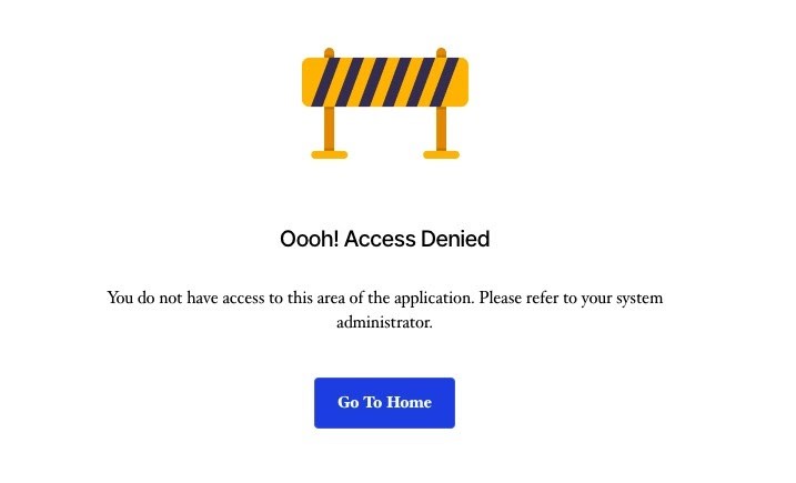 Access denied message