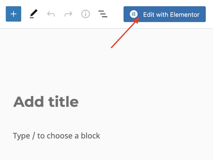Click edit with Elementor