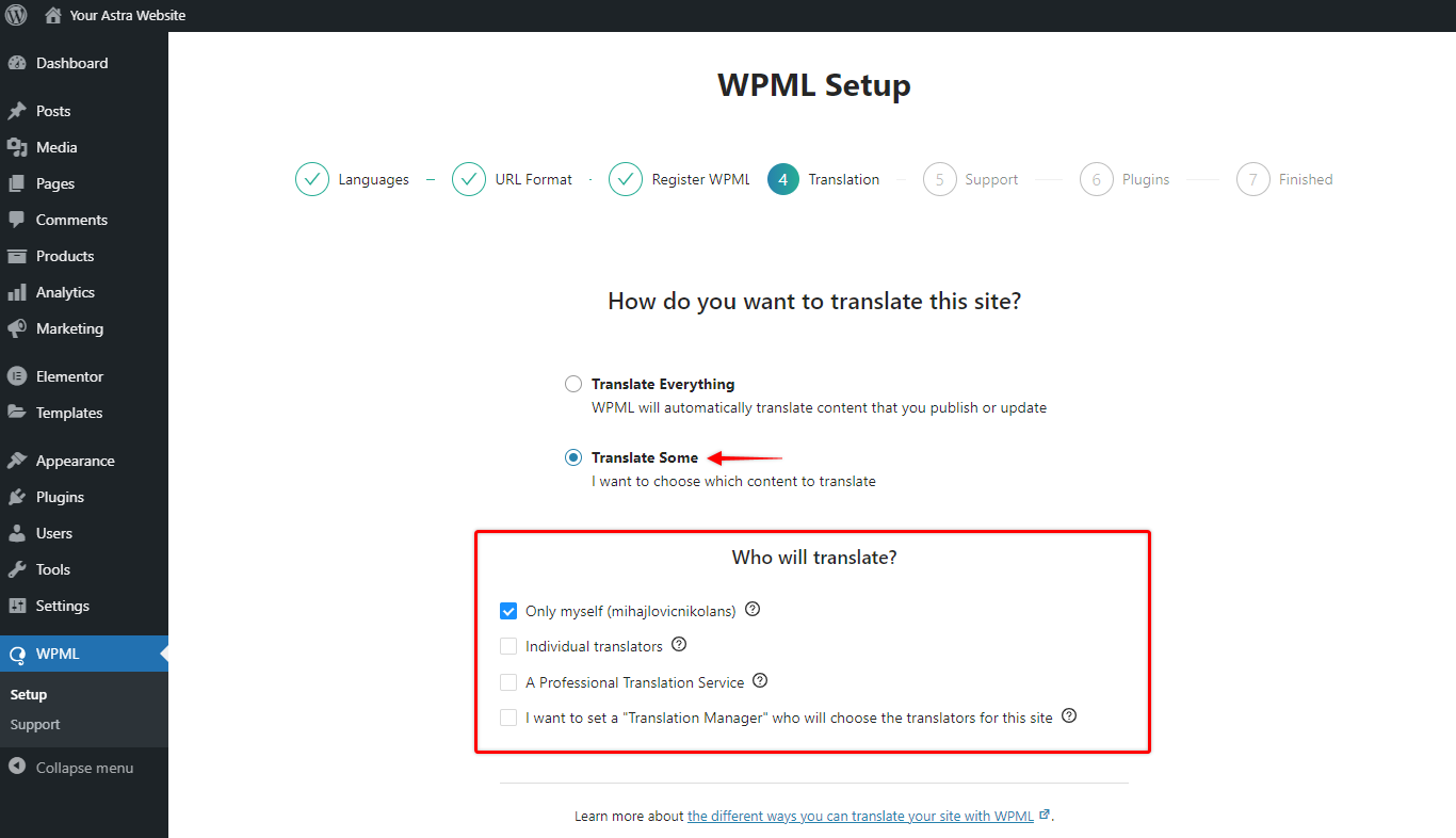Translation Options with WPML