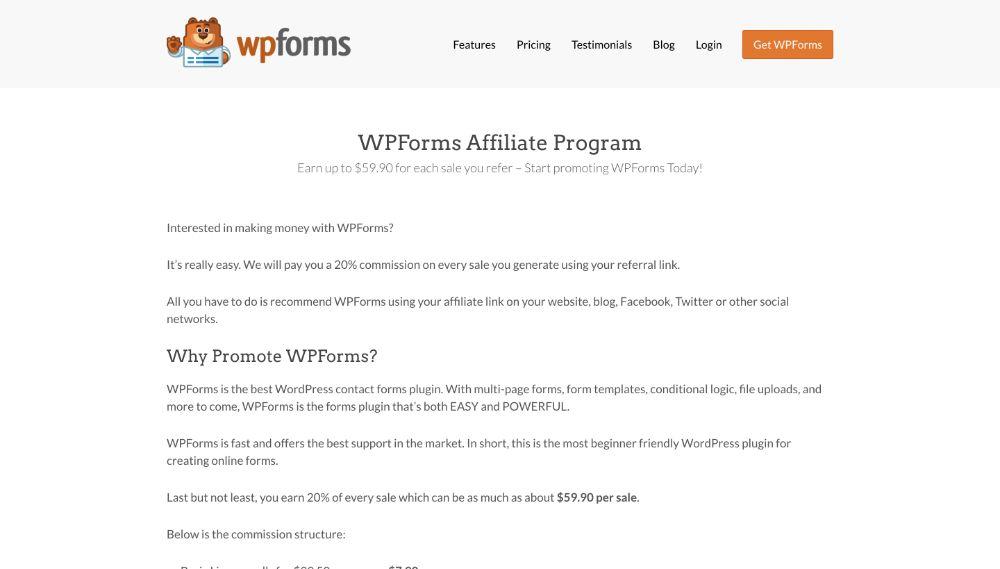 wp forms affiliate program