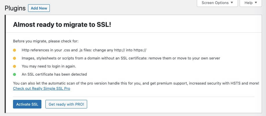 Activate SSL