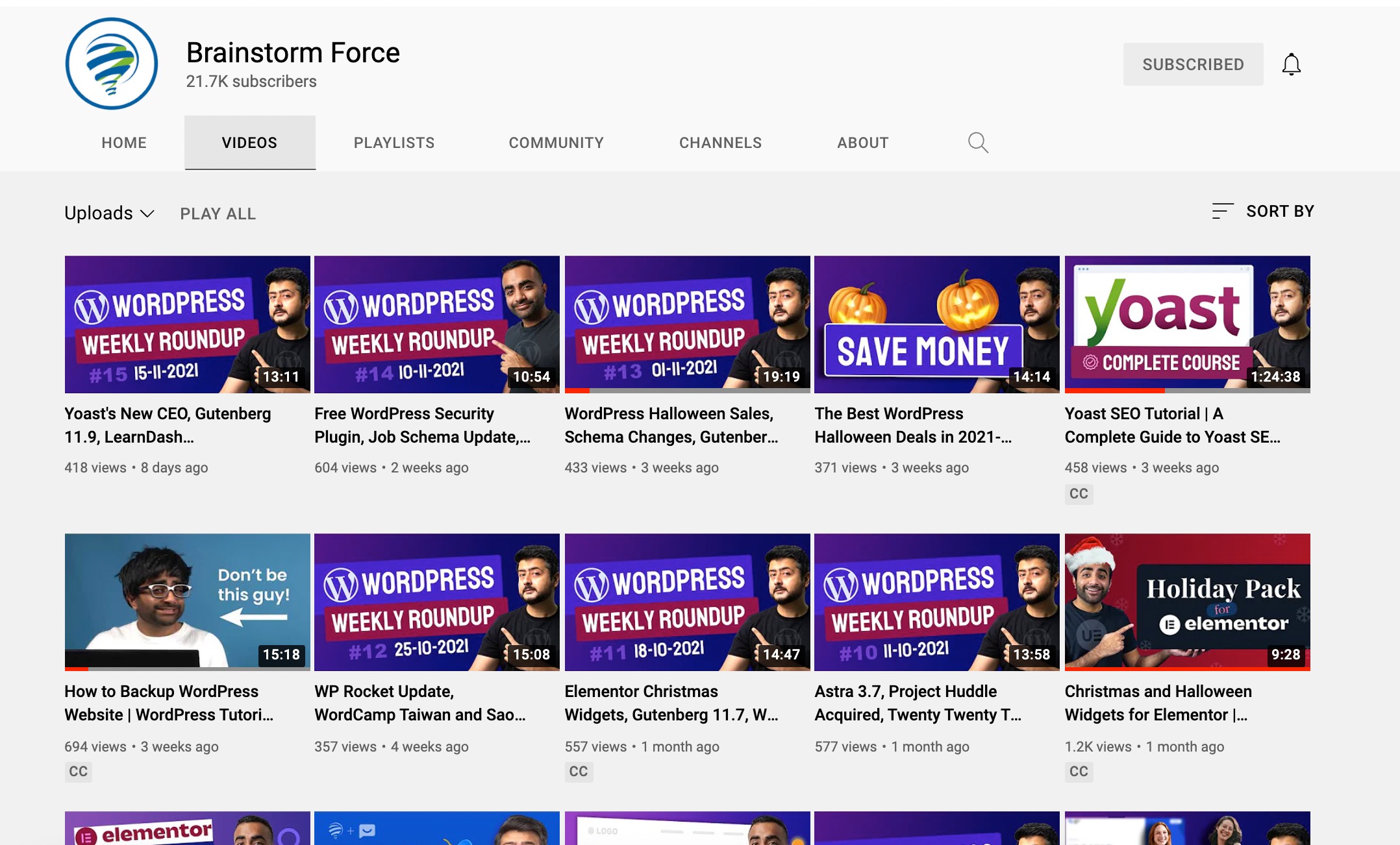Youtube - Brainstorm Force 