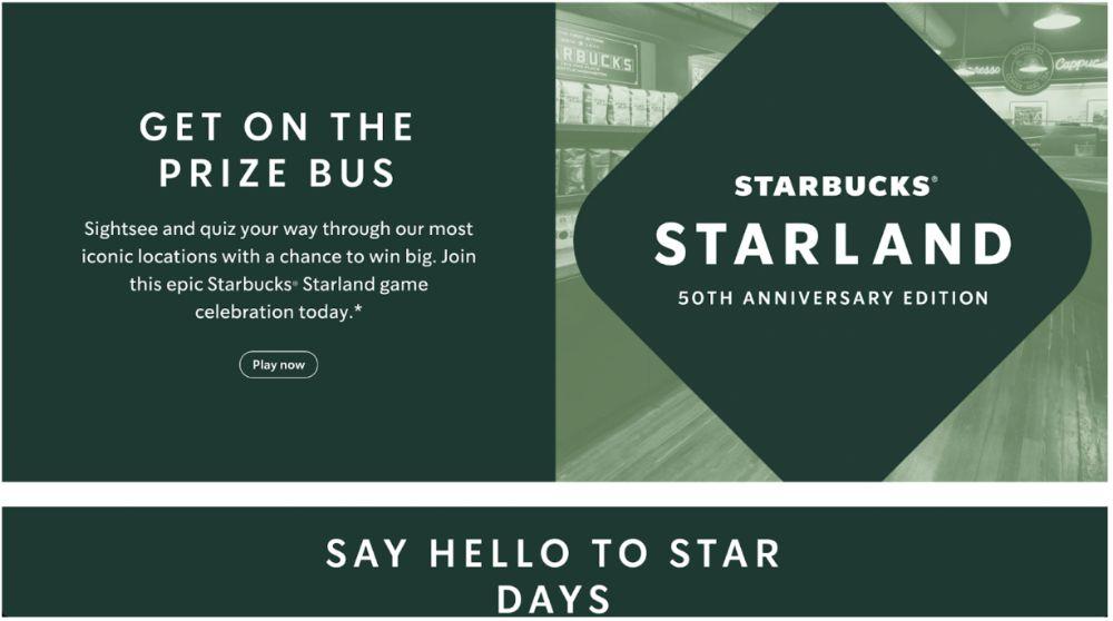 Starbucks website example