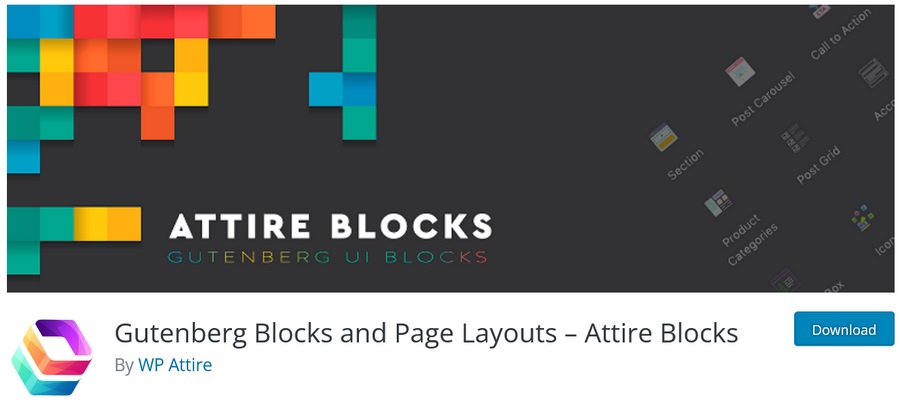 Gutenberg Blocks and Page Layouts Attire Blocks