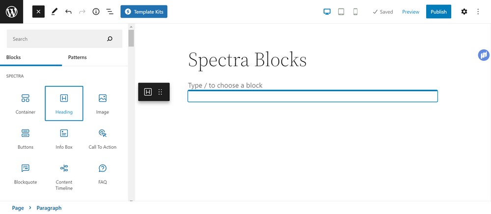 adding gutenberg block on website