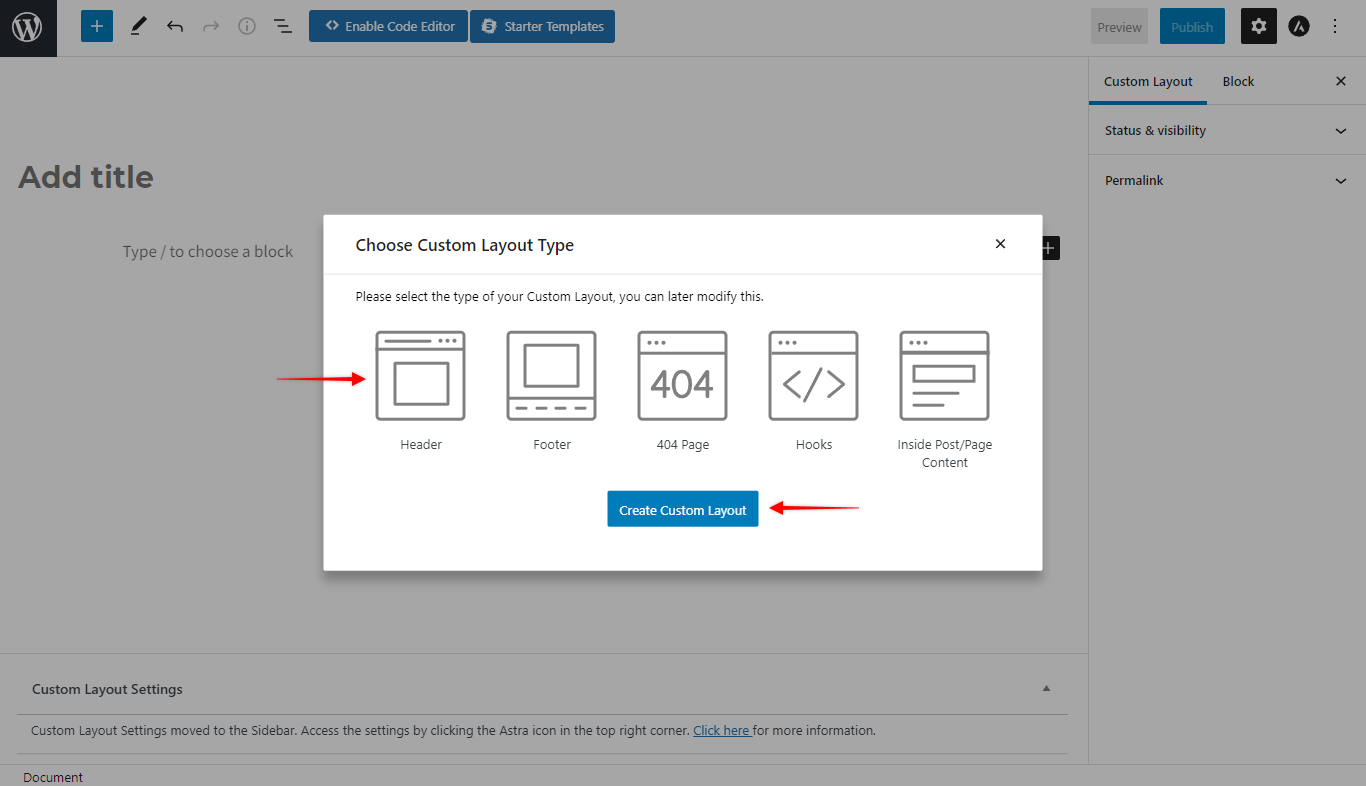 custom layouts for pages and posts 