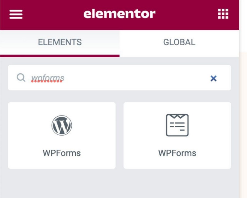 Elementor WPForms widget