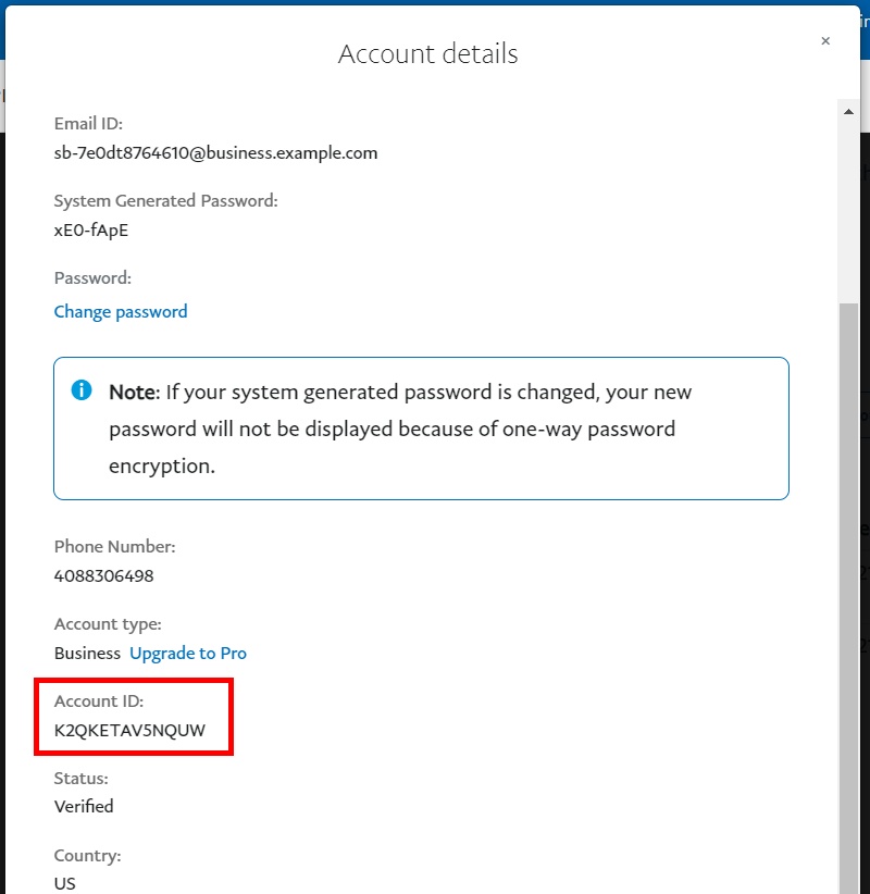 paypal sandbox account credentials