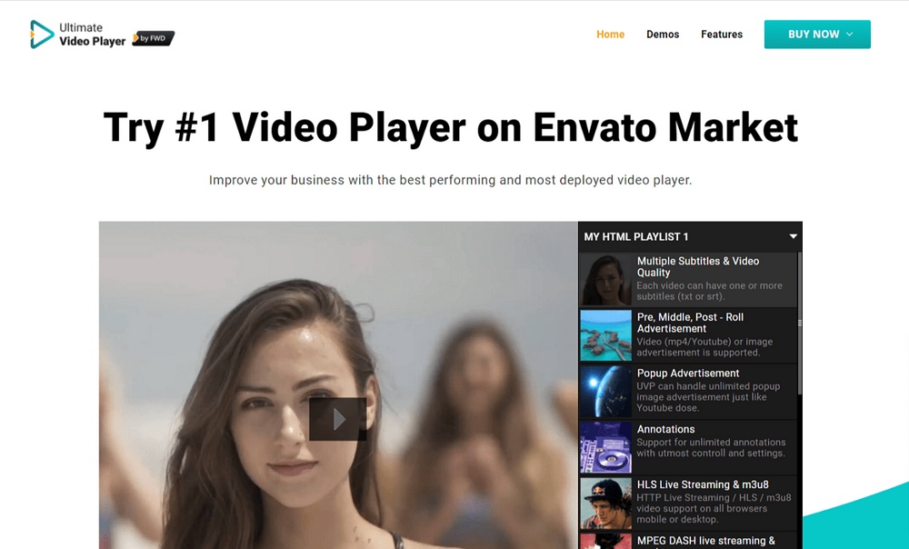 embedded video player for website