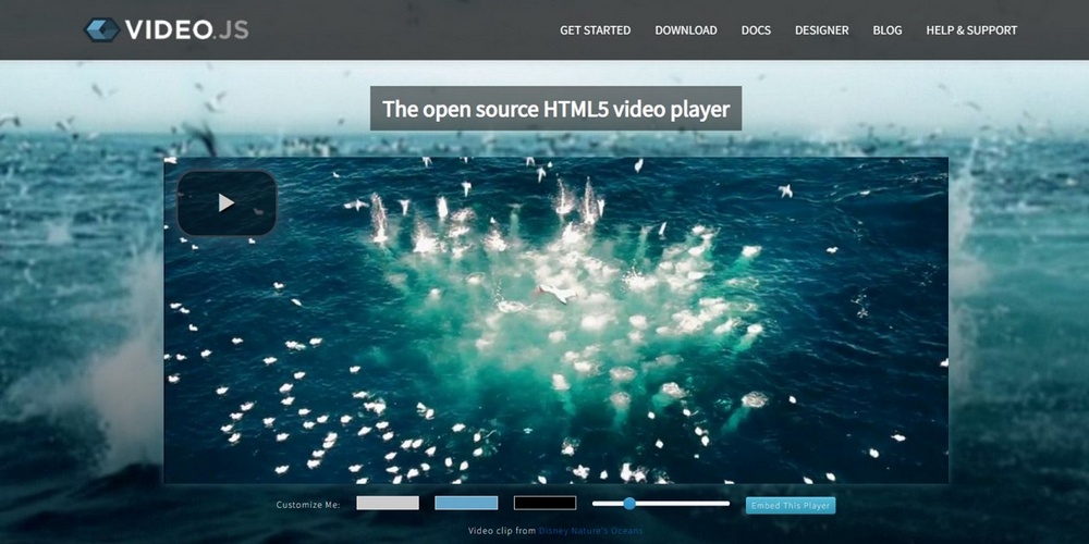 Video.js HTML5 Player plugin product page