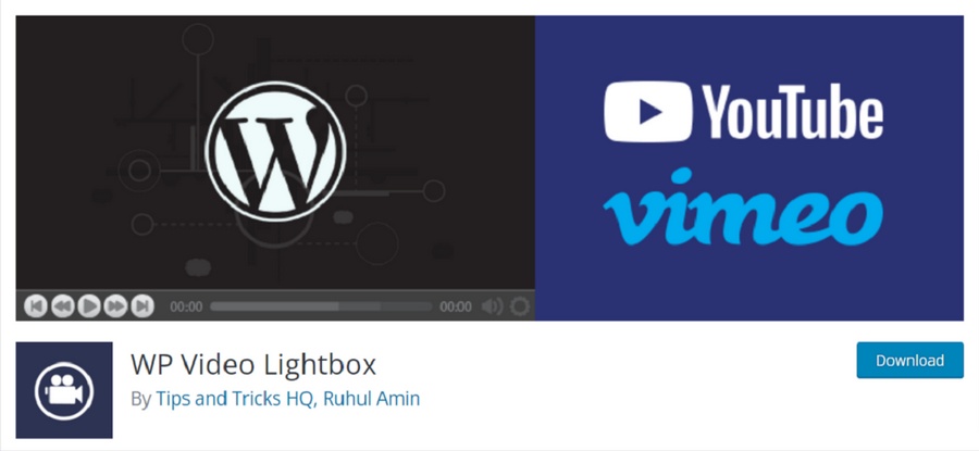 WP Video Lightbox 插件产品页面