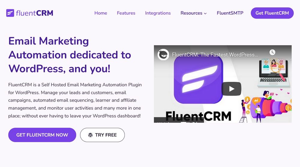 FluentCRM 主页