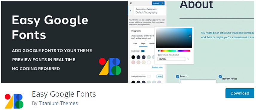 changing WordPress fonts with Easy Google Fonts Plugin