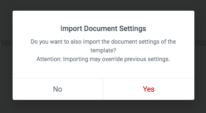 Import Document Settings