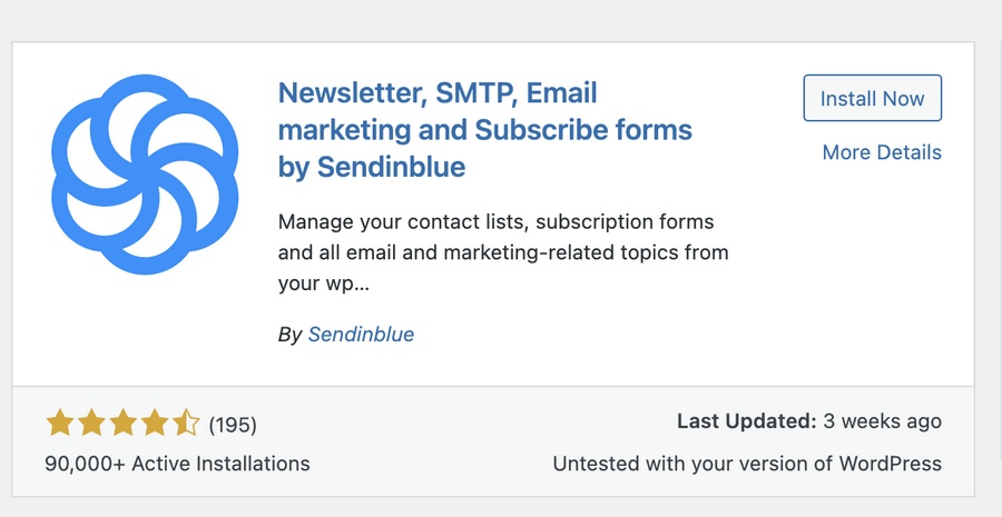 Install Newsletter plugin by SendinBlue