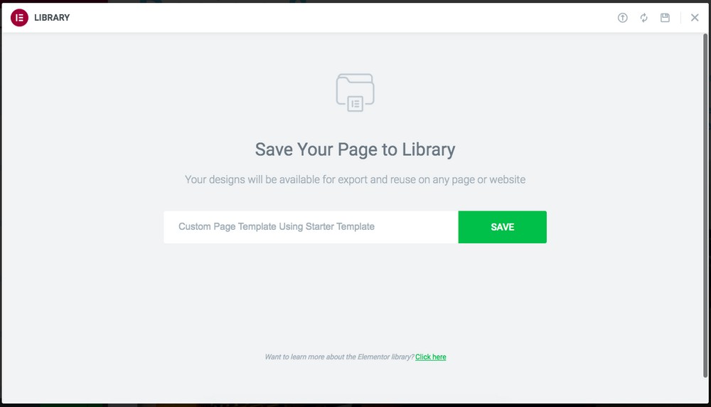 Save Template to Library