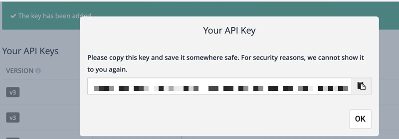 SendinBlue API key