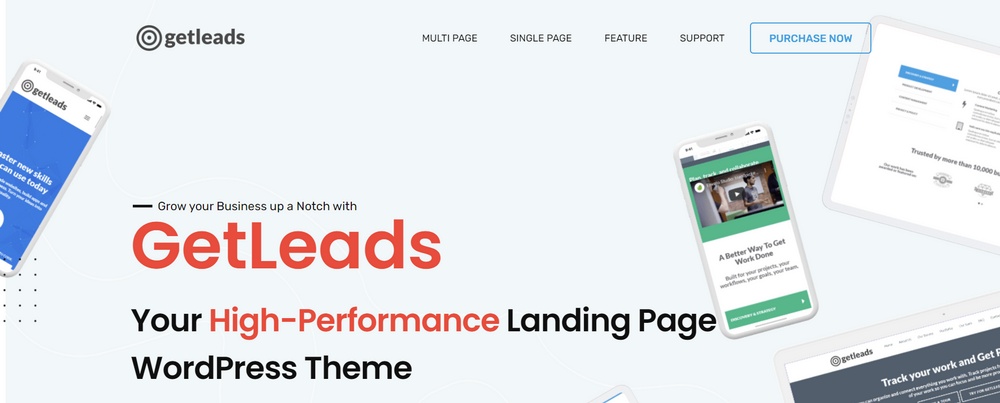 GetLeads high performance landing page theme