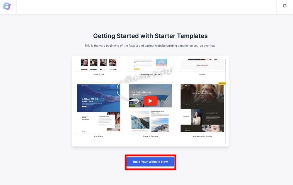 Build website with starter template