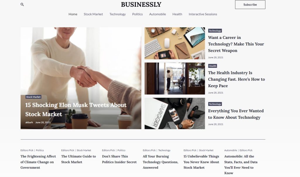 Business Blog Astra template