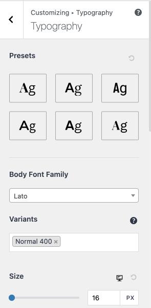Astra Typography Customizer Setting