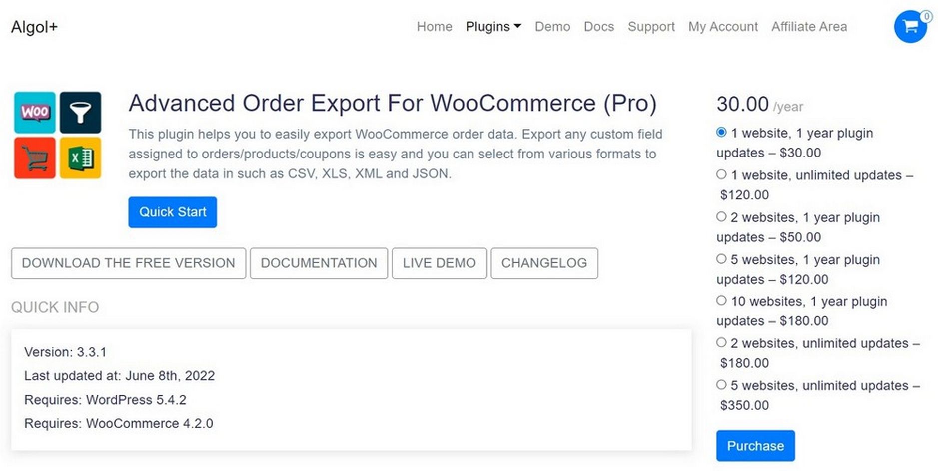advanced order export for WooCommerce from AlgolPlus