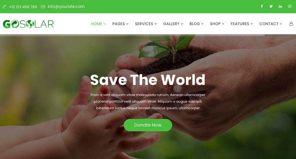 GoSolar Nature WordPress Theme