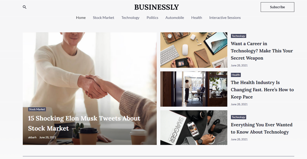 Business Blogger template Astra template