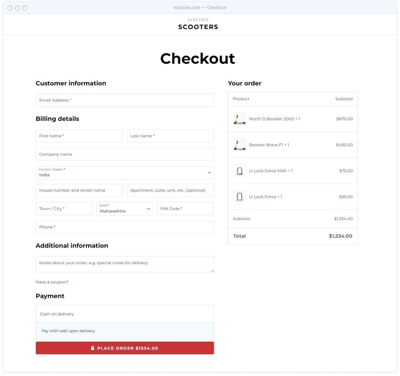 Astra WooCommerce modern checkout example