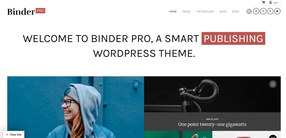 Binder Pro WordPress books theme