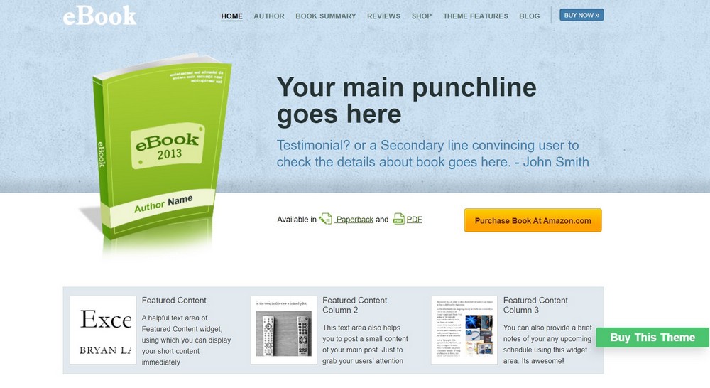 ebook WordPress theme