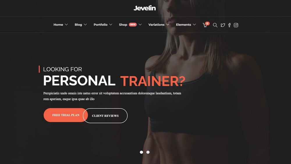 jevelin personal trainer theme