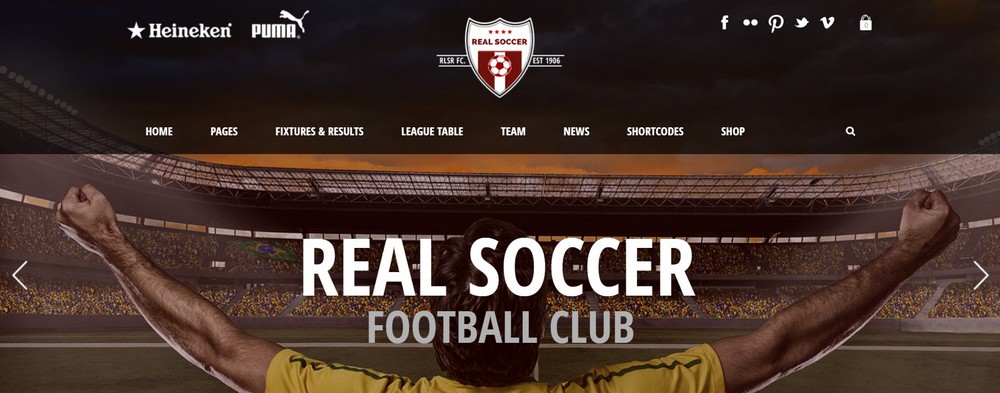 real soccer football WordPress theme