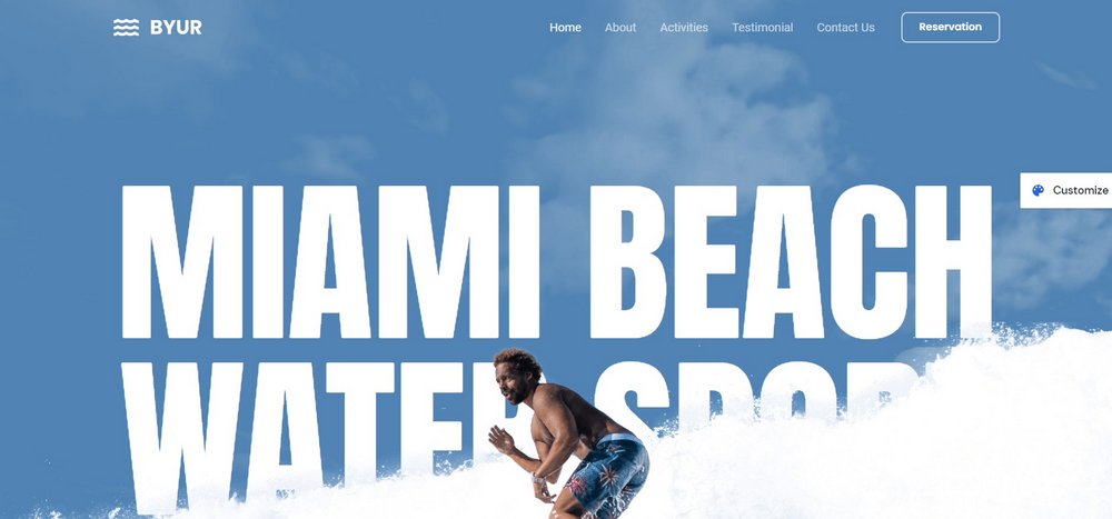 water sports WordPress theme