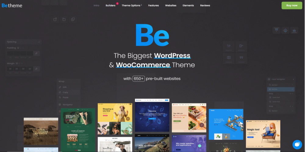 Betheme WordPress theme website home page