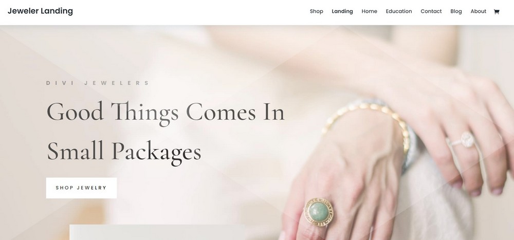 divi wordpress themes for jewelry sellers