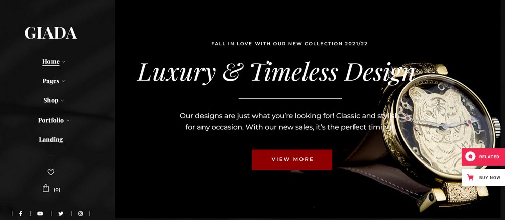 Giada Luxury watch home page 