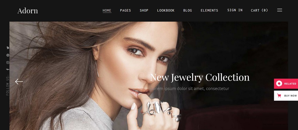 New jewelry collection home page