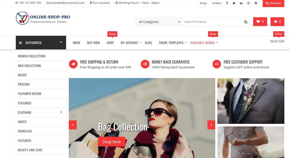 online shop pro ecommerce theme
