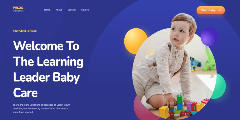 Phlox WordPress theme kindergarten template