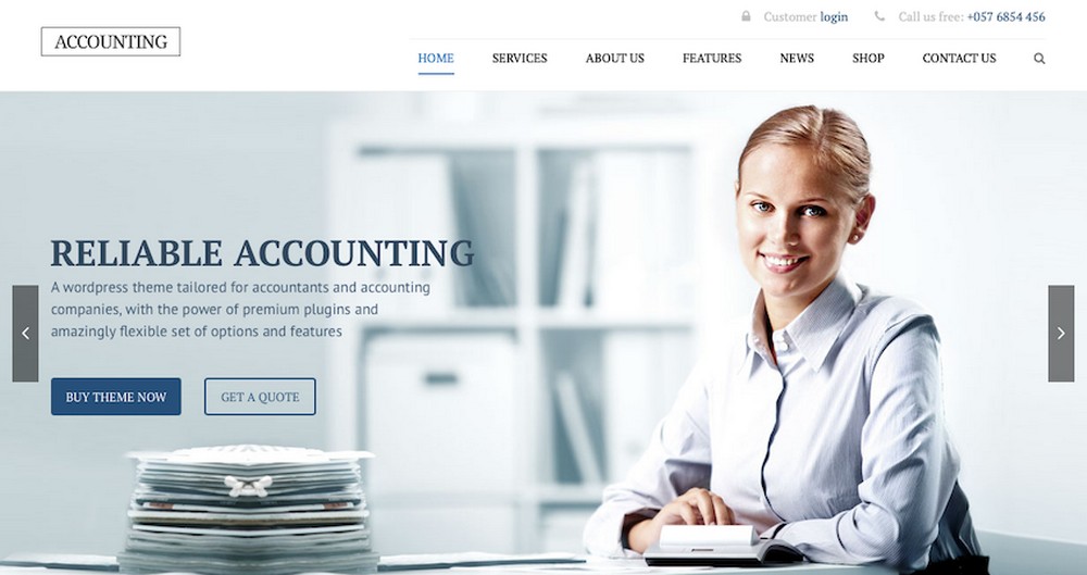 top five accountant wordpress themes in detail  theme  4   name   features