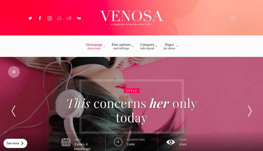Venosa WordPress theme